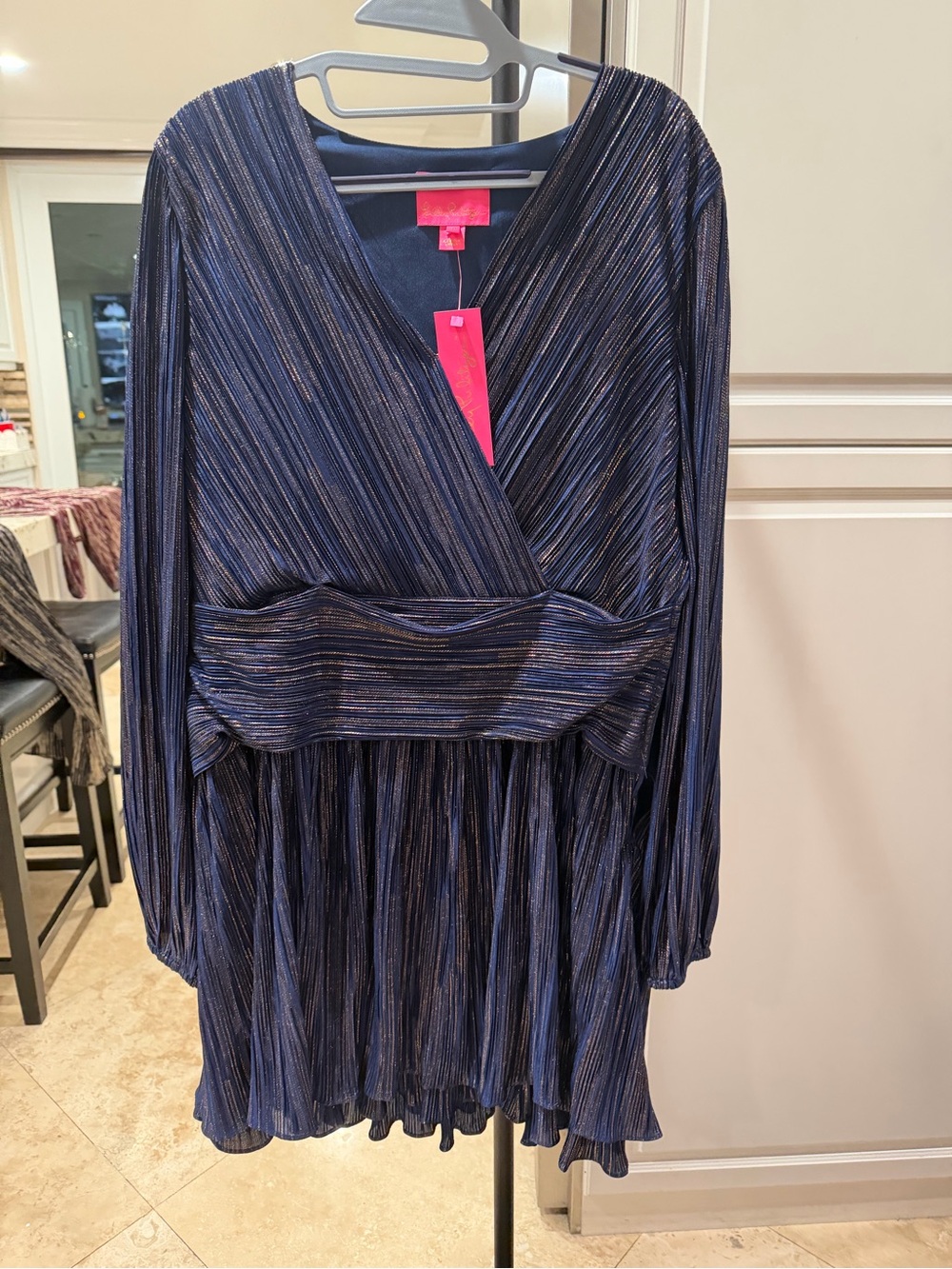 Lilly Pulitzer Low Tide Navy Foil Printed Dress